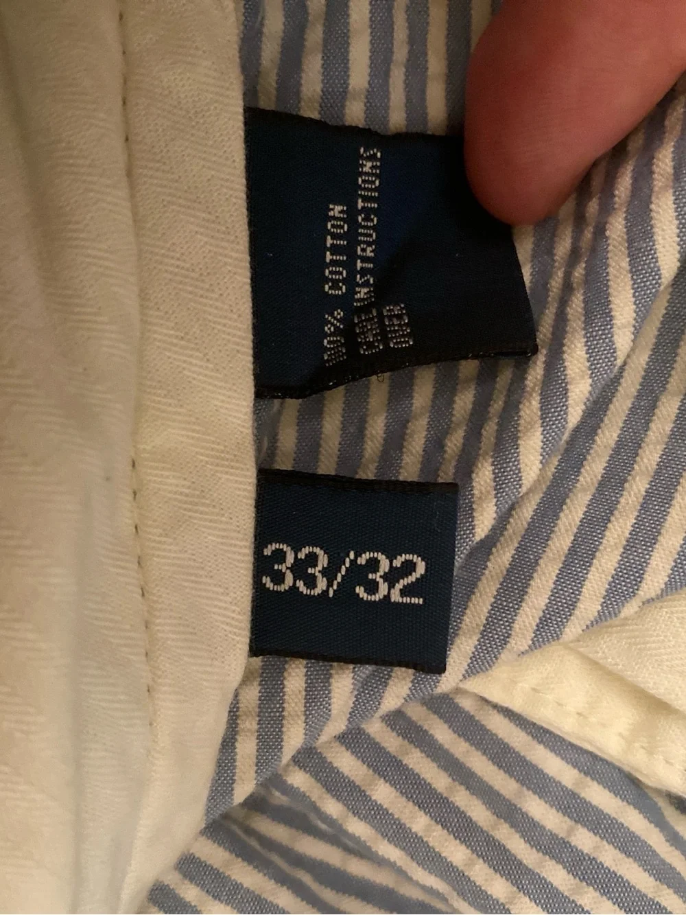 Polo Ralph Lauren Men's Blue and White Seersucker Pants